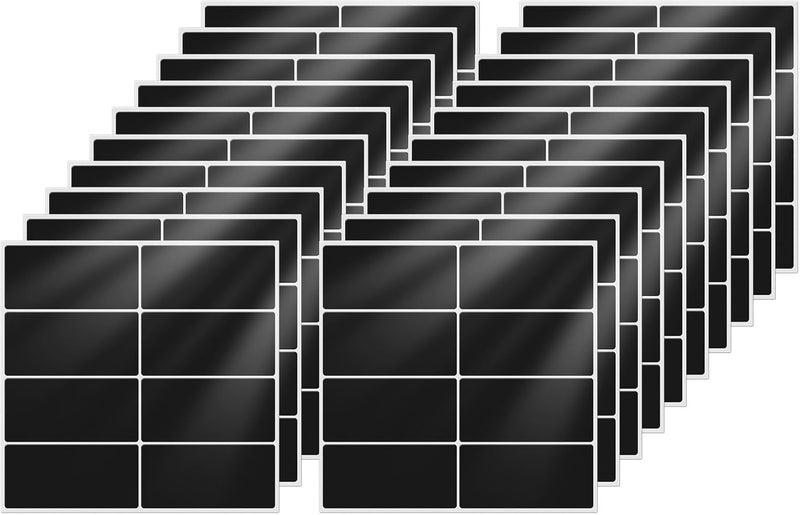 FINDAT Black Rectangle Stickers 1.57 x 0.75 Inch Color Coding Sticky Labels Vinyl Waterproof Self-Adhesive Removable Name Tags for Office Home Business 160 Pack - Image 1