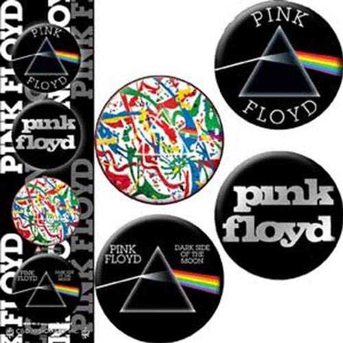 CD Visionary Licenses Products Pink Floyd Dark Side of The Wall Assorted Artworks 125 Button Set 4Piece - Image 1