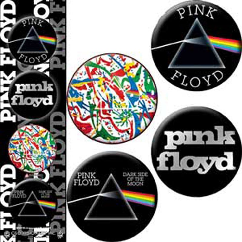 CD Visionary Licenses Products Pink Floyd Dark Side of The Wall Assorted Artworks 125 Button Set 4Piece - Image 2