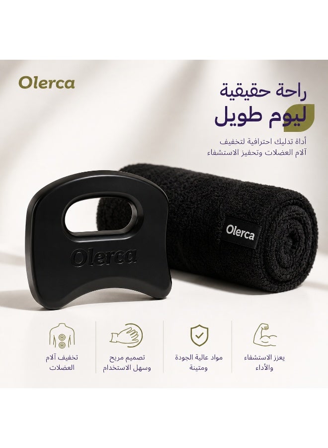 Olerca Black Massage Tool for Muscle Recovery & Deep Tissue Massage – Ergonomic Body Massage Tool for Knots, Gym Recovery, Relaxation & Body Care - Image 3