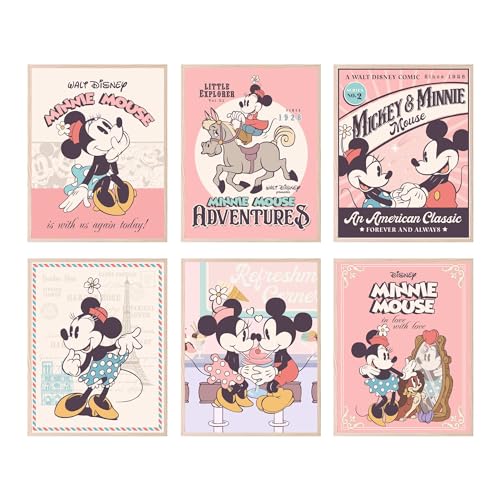 BigWig Prints Minnie Mouse Wall Decor Minnie Mouse Poster Room Decor Wall Nursery Nursery For Girls Unframed Set Of 6 8x10 - Image 1
