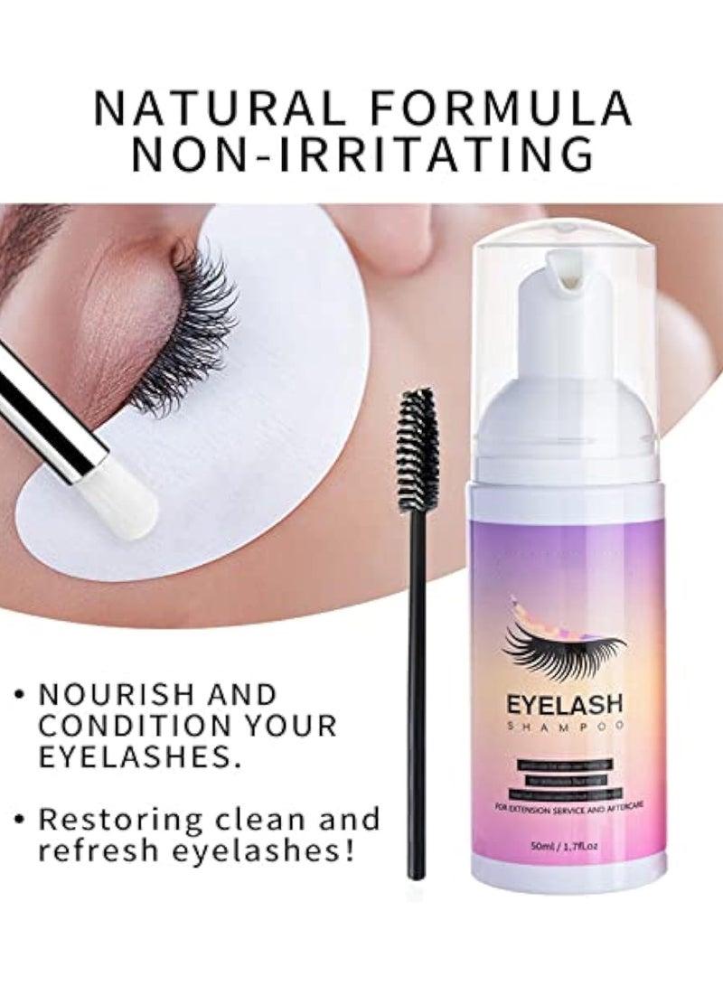 KASTWAVE Lash Shampoo, Lash Shampoo for Lash Extension, Lash Wash, Lashes Shampoo with Soft Brush and Mascara Wand, Lash Bath, Eyelash Extension Cleanser, Makeup Remover, Salon and Home Use, Nourishing Formula - Image 3