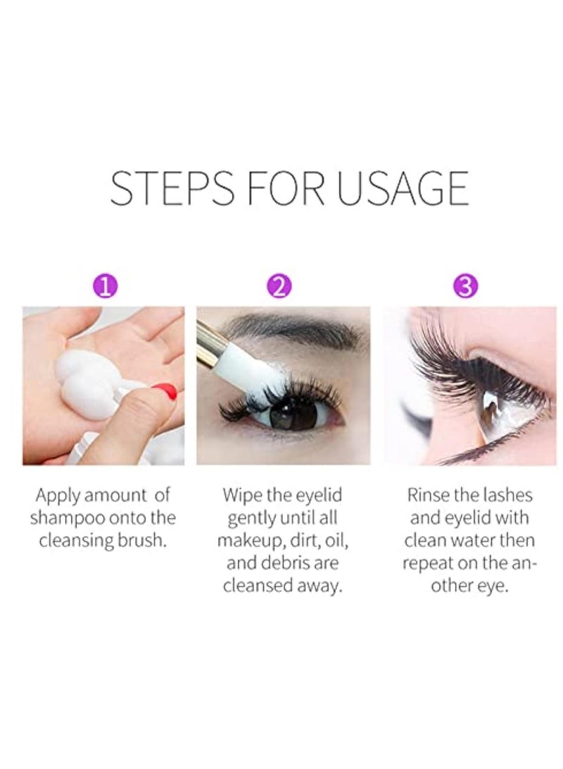 KASTWAVE Lash Shampoo, Lash Shampoo for Lash Extension, Lash Wash, Lashes Shampoo with Soft Brush and Mascara Wand, Lash Bath, Eyelash Extension Cleanser, Makeup Remover, Salon and Home Use, Nourishing Formula - Image 5