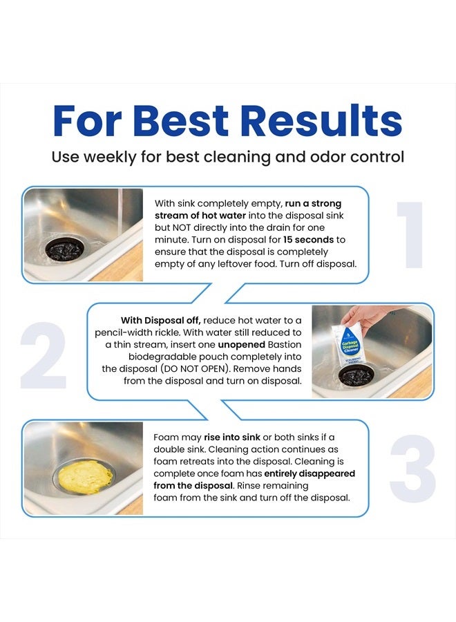 Bastion Garbage Disposal Cleaner and Deodorizer - 24-Count (1-Year Supply) Foaming Lemon Scented Kitchen Sink Freshener Pods & Drain Odor Eliminator Disposer Care by Bastion - Image 5