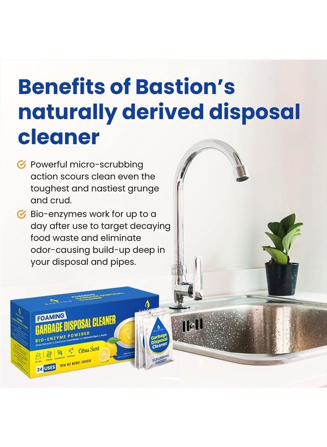 Bastion Garbage Disposal Cleaner and Deodorizer - 24-Count (1-Year Supply) Foaming Lemon Scented Kitchen Sink Freshener Pods & Drain Odor Eliminator Disposer Care by Bastion - Image 3