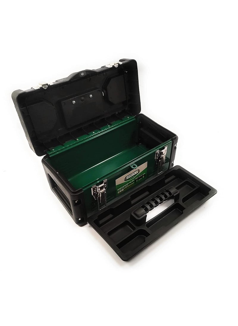 GSK Cut GSK Cut 14 Inch Tool Box Metallic Tool Organiser with Removable Tool Tray Strong Metal Latches Secure Grip Handle for Storage of Tools Parts Toys Repair Tool etc with one hand Snap Latch  - Image 2