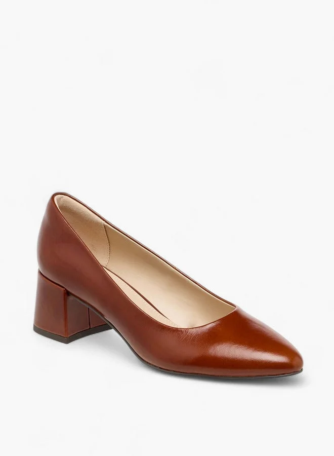 Celeste Women's Solid Slip-On Pumps with Block Heels