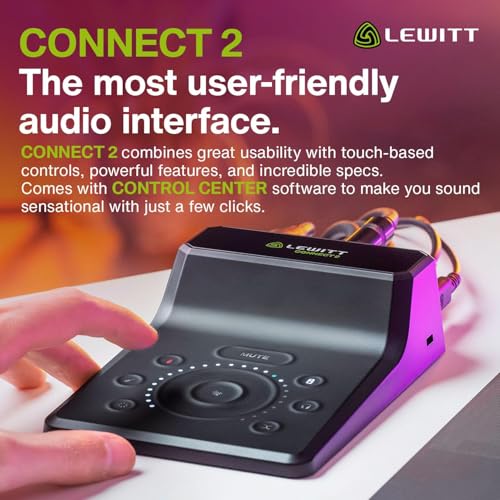 Lewitt Connect 2 Dual USB-C 2-in/ 2-out Audio interface with DSP, Mobile In and Out, 2 Mic Preamps, 2 Headphones Outputs, Loopback for Recording, Streaming & Podcasting - Mac/PC/iOS/iPadOS/Android - Image 2