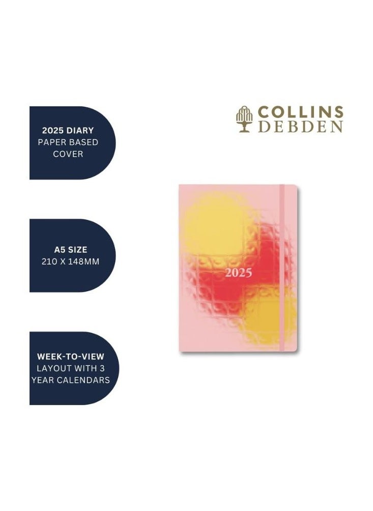 Collins - Collins Abstract Gradients 2025 Planner - A5 Week to View Diary - Pink - (E-AG153.50-25) - Stylish Weekly Eco Diary with Recycled Paper - Image 1