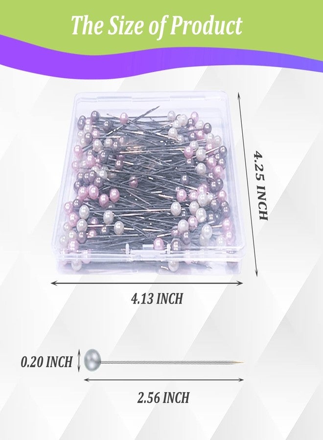 Hovesty Corsage Boutonniere Faux Pearl Head Sewing Pins - 150pcs Straight Wedding Bouquet Pins for Crafts, Jewelry Making and DIY Fabric Flower Decorations - White, Pink and Gray - Image 3