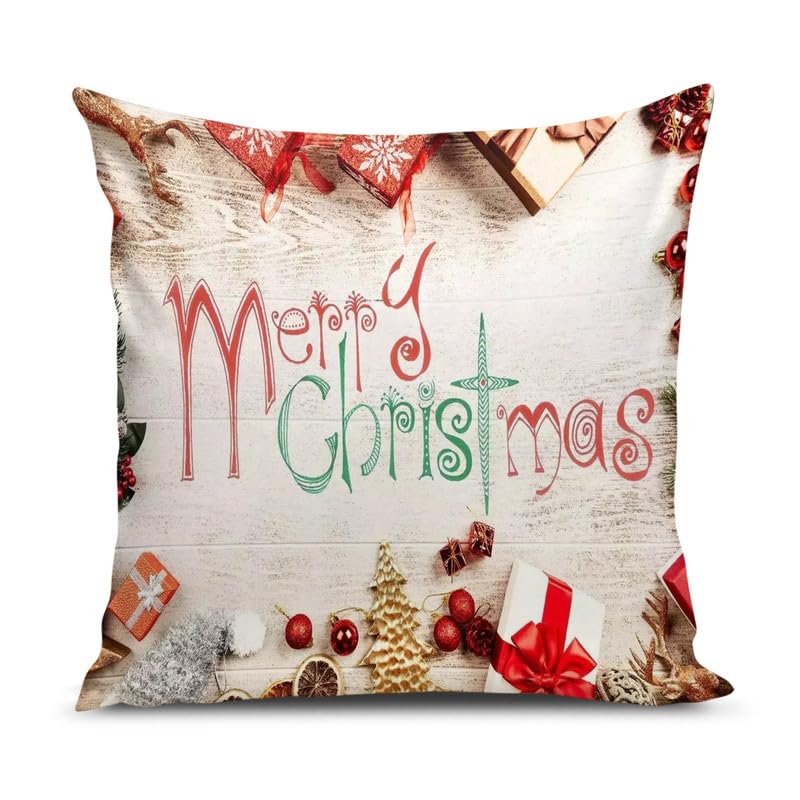 BMRGIFTS Soft Fabric Designer Decorative Printed Merry Christmas Theme Cushion Cover Xmas Decorations for Sofa Living Room Set of 5 12 x 12 inch Multi (CHMCC92) - Image 3