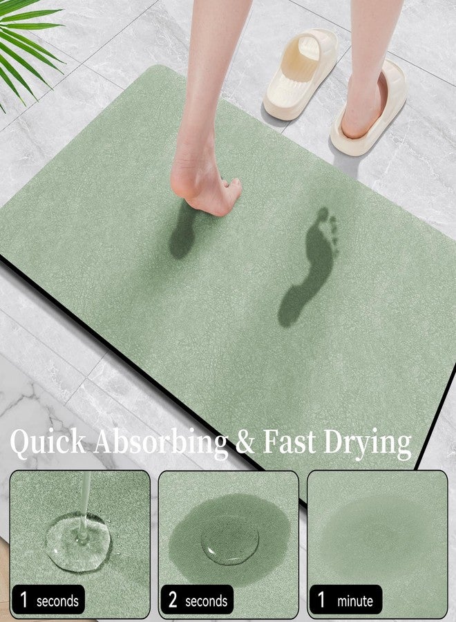 Earcu Sage Green Bathroom Mat Rugs 47x17 Long Diatomaceous Earth Bath Mat Large Quick Dry Bath Mat Non Slip Rubber Backed Super Absorbent Shower Mat, Thin Bathroom Runner Rugs Floor Mat Fit Under Door - Image 2