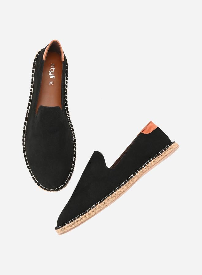Styli Styli Contrast Stitch Detail Slip On Espadrilles  - Image 3