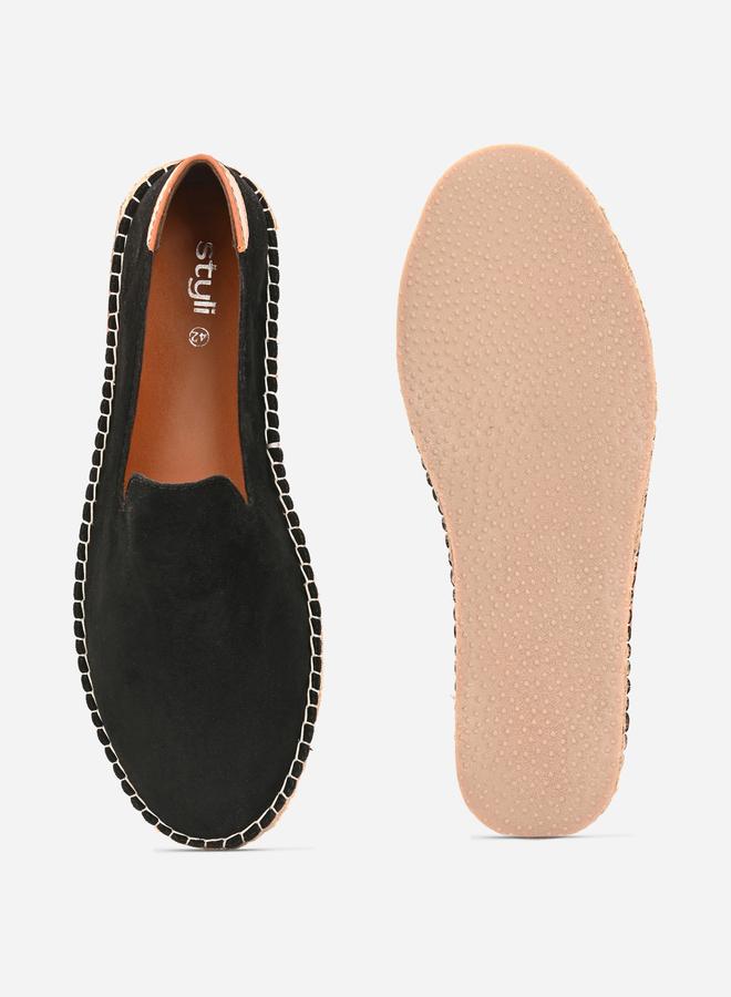 Styli Styli Contrast Stitch Detail Slip On Espadrilles  - Image 4