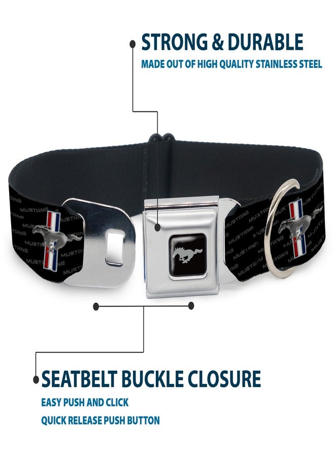 Buckle Down Buckle-Down Dog Collar Seatbelt Buckle Ford Mustang Bars Repeat Text, 1.5" Wide - Fits 18-32" Neck - Large (DC-WFM007-WL) - Image 4