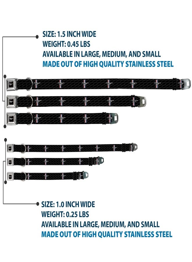 Buckle Down Buckle-Down Dog Collar Seatbelt Buckle Ford Mustang Bars Repeat Text, 1.5" Wide - Fits 18-32" Neck - Large (DC-WFM007-WL) - Image 3