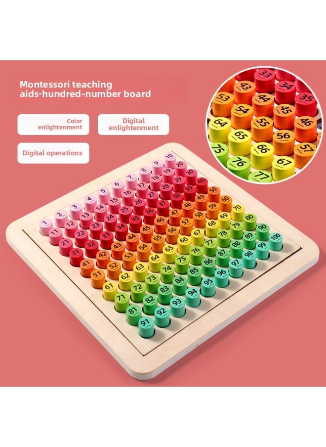 null - Children's Counting Magnetic Hundred Counting Board Primary School Students' Educational Class Montessori Early Education Math Teaching Aids Kindergarten Early Education Toys-Color:Hundred Plates B- OK - Image 1