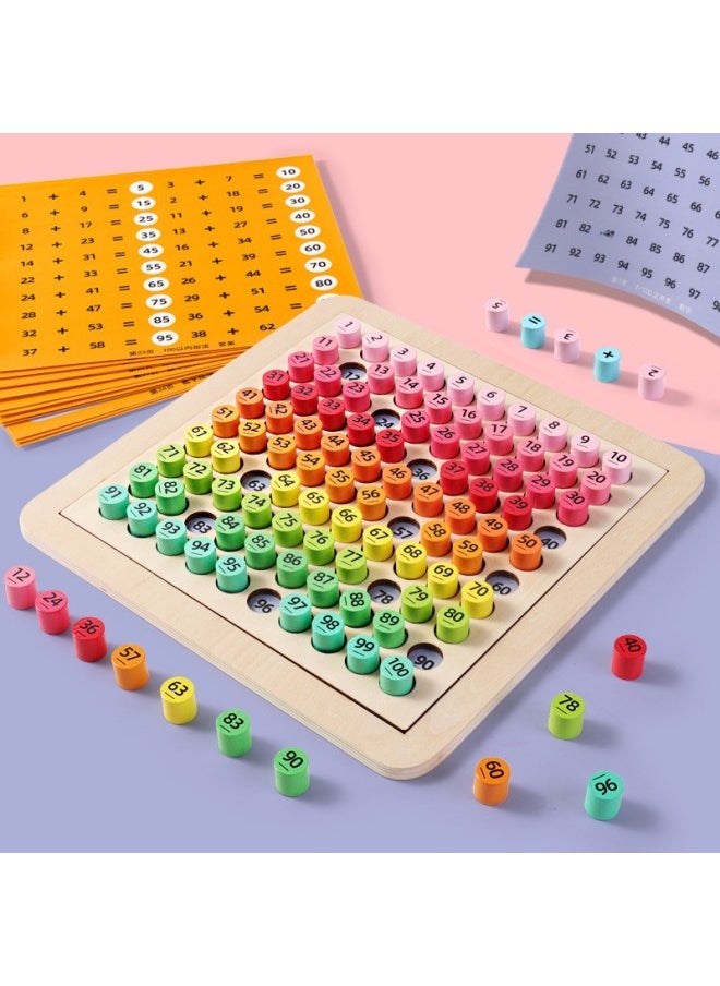 null - Children's Counting Magnetic Hundred Counting Board Primary School Students' Educational Class Montessori Early Education Math Teaching Aids Kindergarten Early Education Toys-Color:Hundred Plates B- OK - Image 1