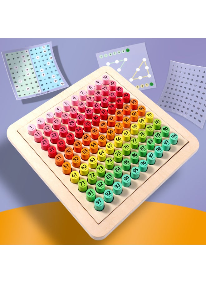 null - Children's Counting Magnetic Hundred Counting Board Primary School Students' Educational Class Montessori Early Education Math Teaching Aids Kindergarten Early Education Toys-Color:Hundred Plates B- OK - Image 1