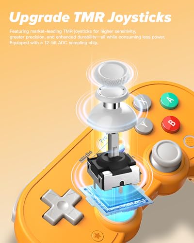 8Bitdo Pro 3 Bluetooth Controller with TMR Joysticks Swappable ABXY Buttons Pro Back Buttons Charging Dock Hall Effect Triggers for SwitchSwitch 2 Windows Apple SteamOS Android Orange - Image 3