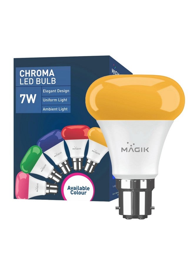 MAGIK Chroma LED Lamp 7W (Yellow) B22 bulb | Energy Efficient | Non Dimmable | Upto 4KV Surge Protection - Image 2