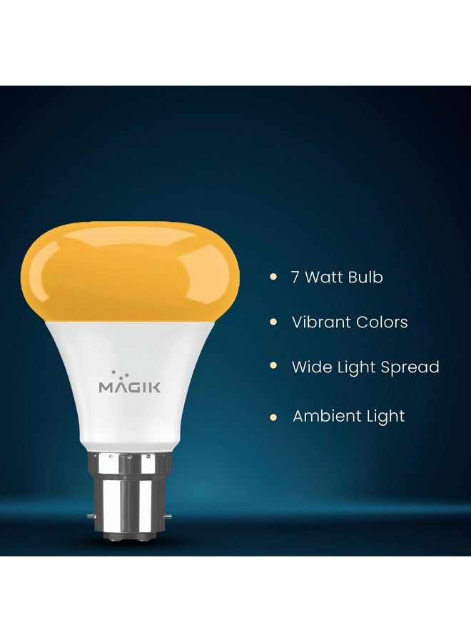 MAGIK Chroma LED Lamp 7W (Yellow) B22 bulb | Energy Efficient | Non Dimmable | Upto 4KV Surge Protection - Image 3