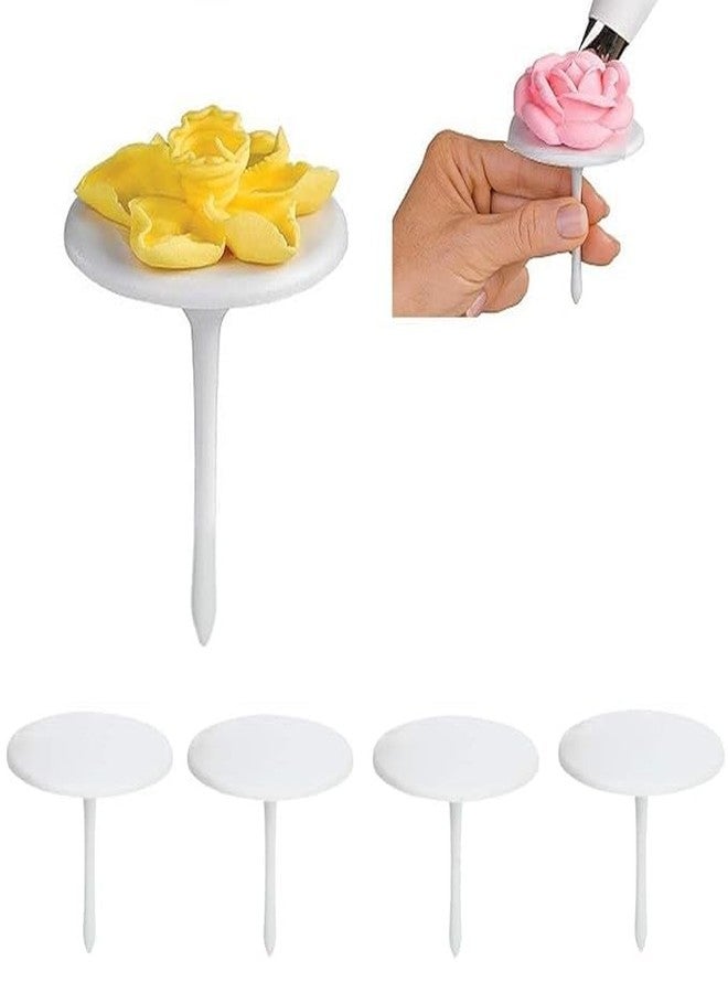 NANIAAY Plastic Cake Decorating Flower Nail Set – 4-Piece Angled Icing Tool for Making Roses & Buttercream Flowers on Cakes & Cupcakes - Image 1