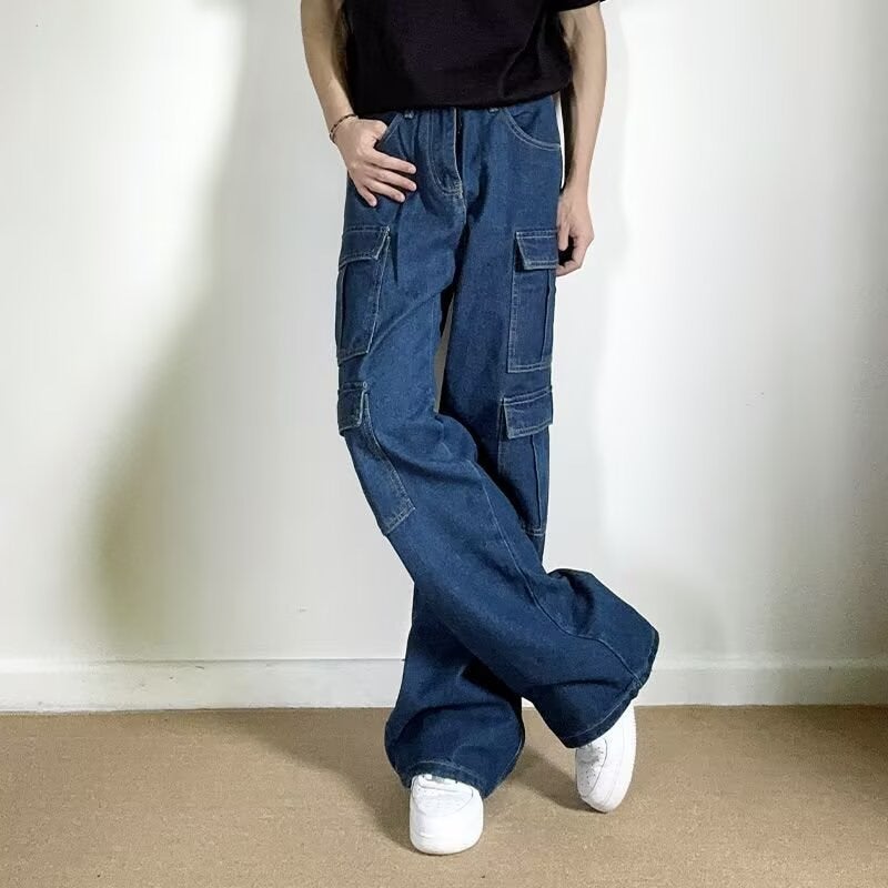 Unisex Classic Denim Jeans Loose Fit Daily Outdoor Wear - Image 3