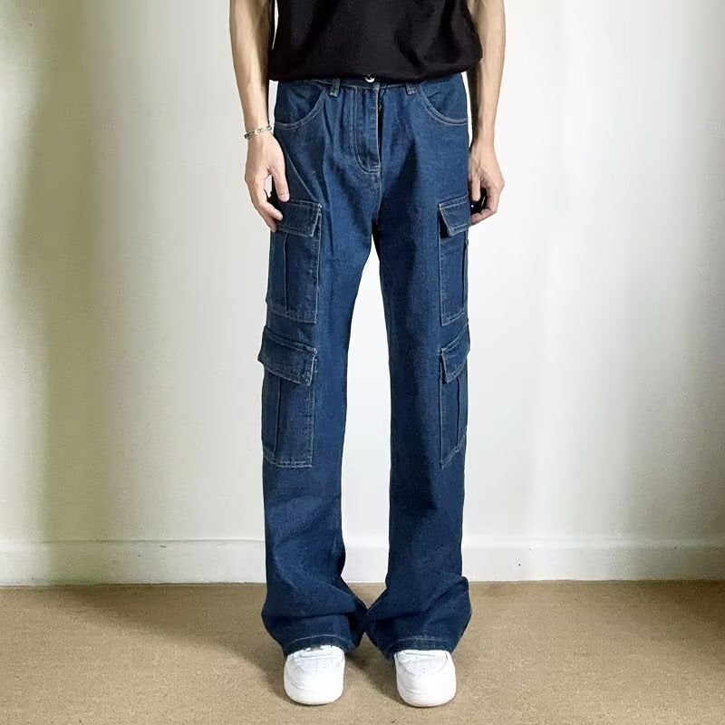 Unisex Classic Denim Jeans Loose Fit Daily Outdoor Wear - Image 2