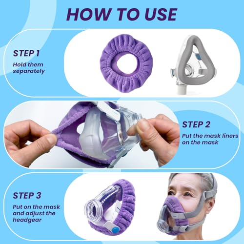 NATAKU 6-Pack Small CPAP Mask Liners Compatible with F20 Full Face Masks Cushion, Comfortable & Reusable Cushioned Mask Cushion Covers, Absorb Facial Oils and Moisture Bring You A Dry Sleep All Night - Image 4
