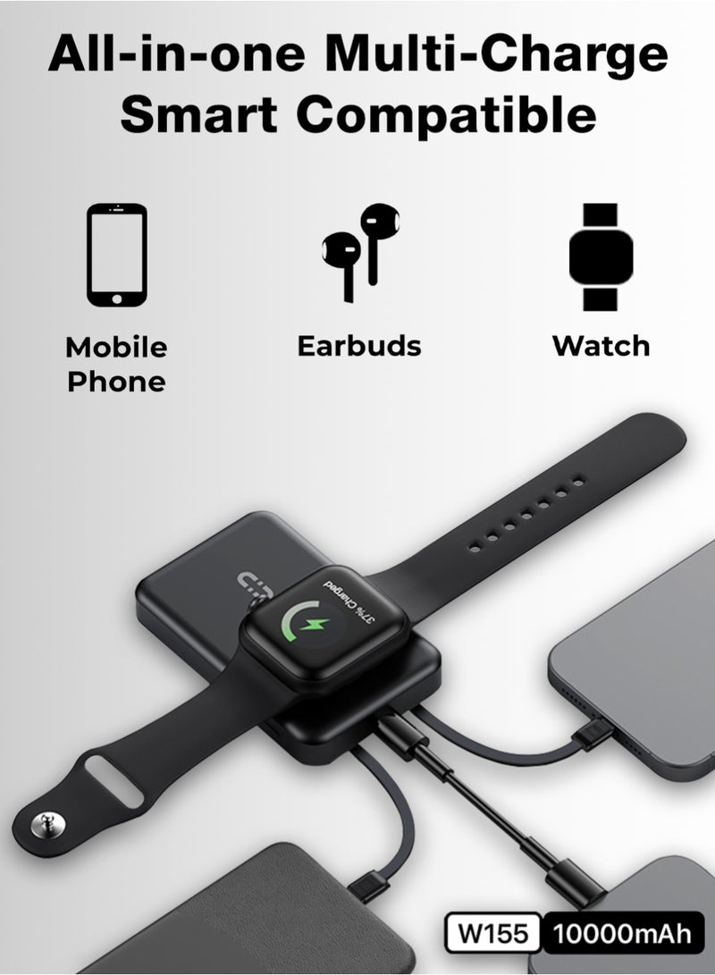 glassology 10000mAh Magsafe Power Bank with Stand & Cable Black PD 22.5W 15W Wireless Type C Input Output  Multi Device Charging  Dual Lights and Digital display Compatible with All Apple devices - Image 3