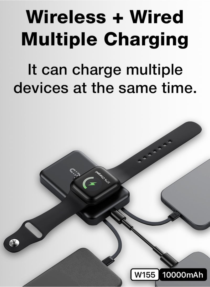 glassology 10000mAh Magsafe Power Bank with Stand & Cable Black PD 22.5W 15W Wireless Type C Input Output  Multi Device Charging  Dual Lights and Digital display Compatible with All Apple devices - Image 5