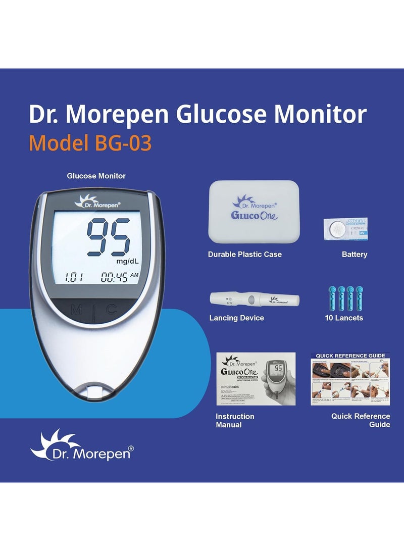 Dr. Morepen GlucoOne Blood Glucose Monitoring System with 25 Strips - Image 2