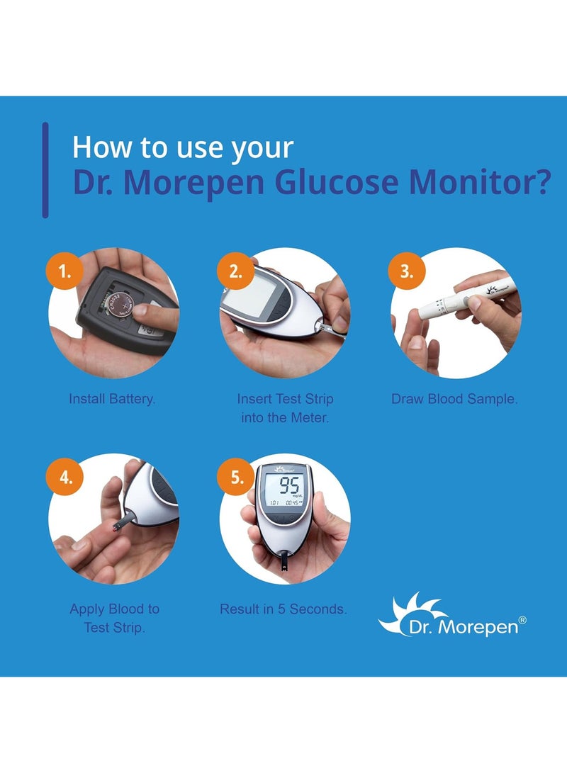 Dr. Morepen GlucoOne Blood Glucose Monitoring System with 25 Strips - Image 5