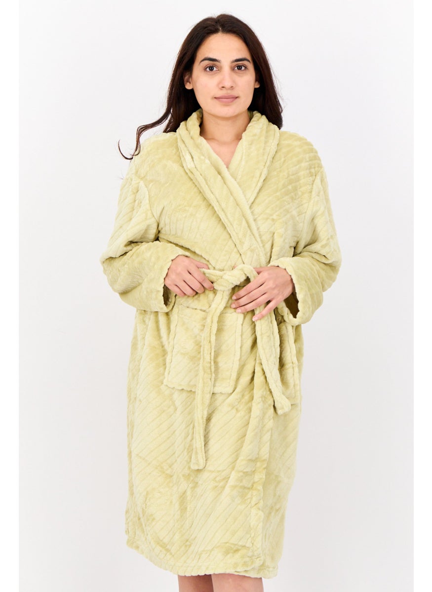 Kathy Ireland Women Belted Bath Robe, Green  - Image 1