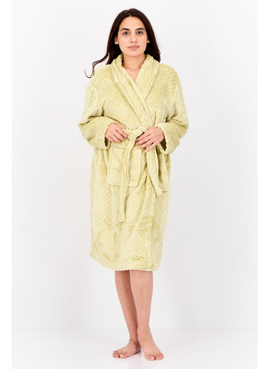 Kathy Ireland Women Belted Bath Robe, Green  - Image 4