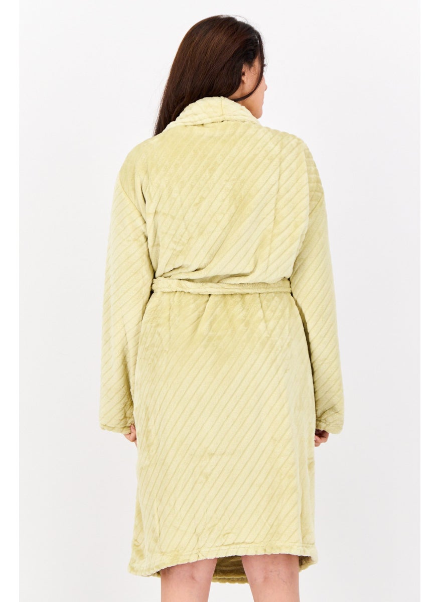 Kathy Ireland Women Belted Bath Robe, Green  - Image 3