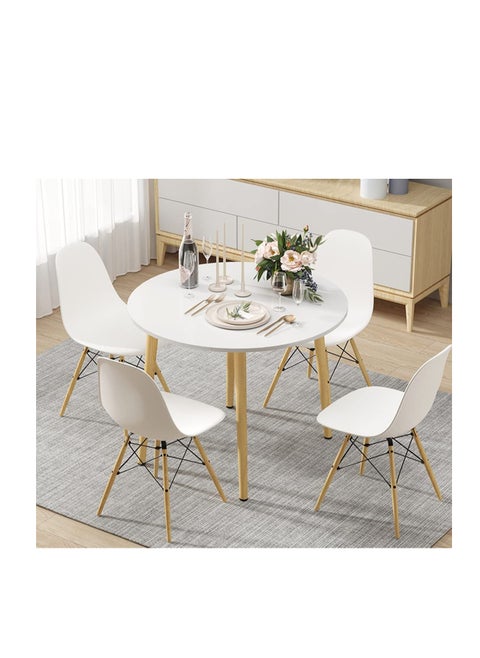 Modern Dining Table，Wood Rectangle Table，Kitchen Table with Solid Wooden Legs(Round-80cm)