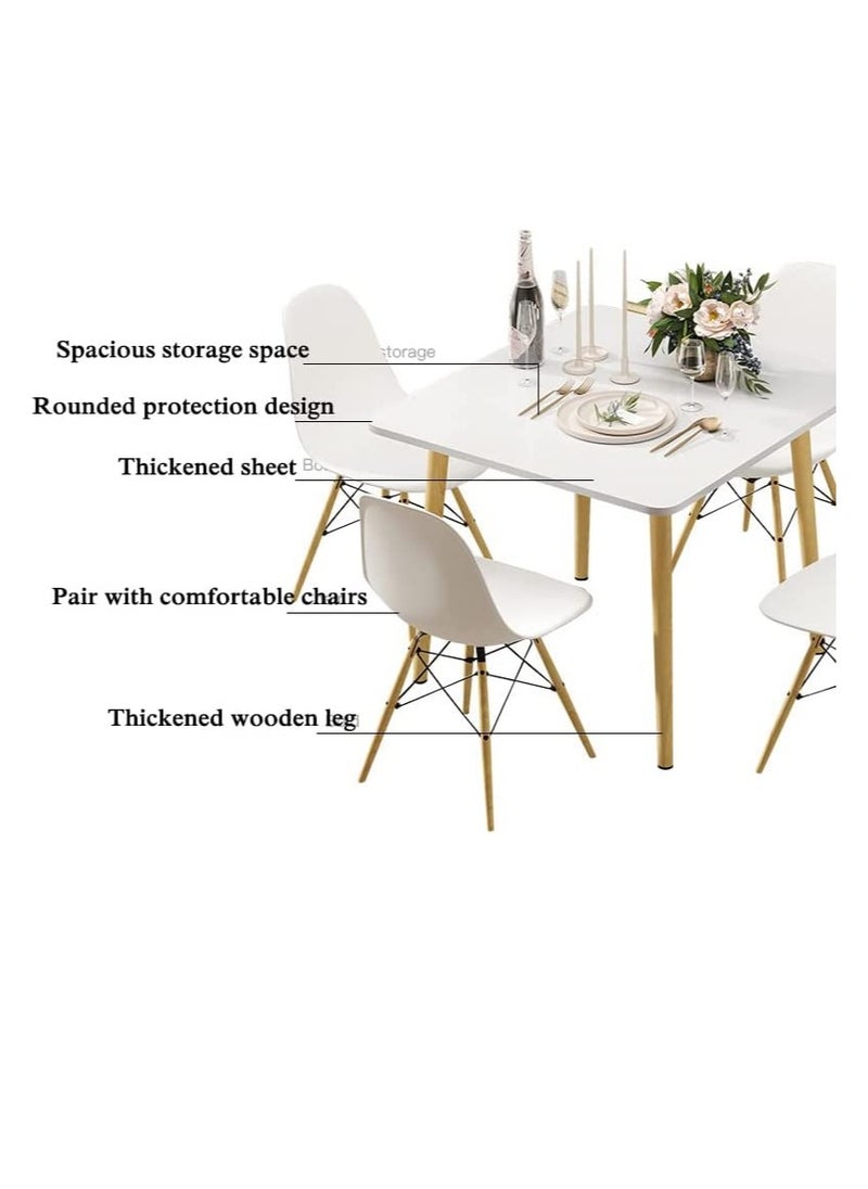 Modern Dining Table，Wood Rectangle Table，Kitchen Table with Solid Wooden Legs(Round-80cm)