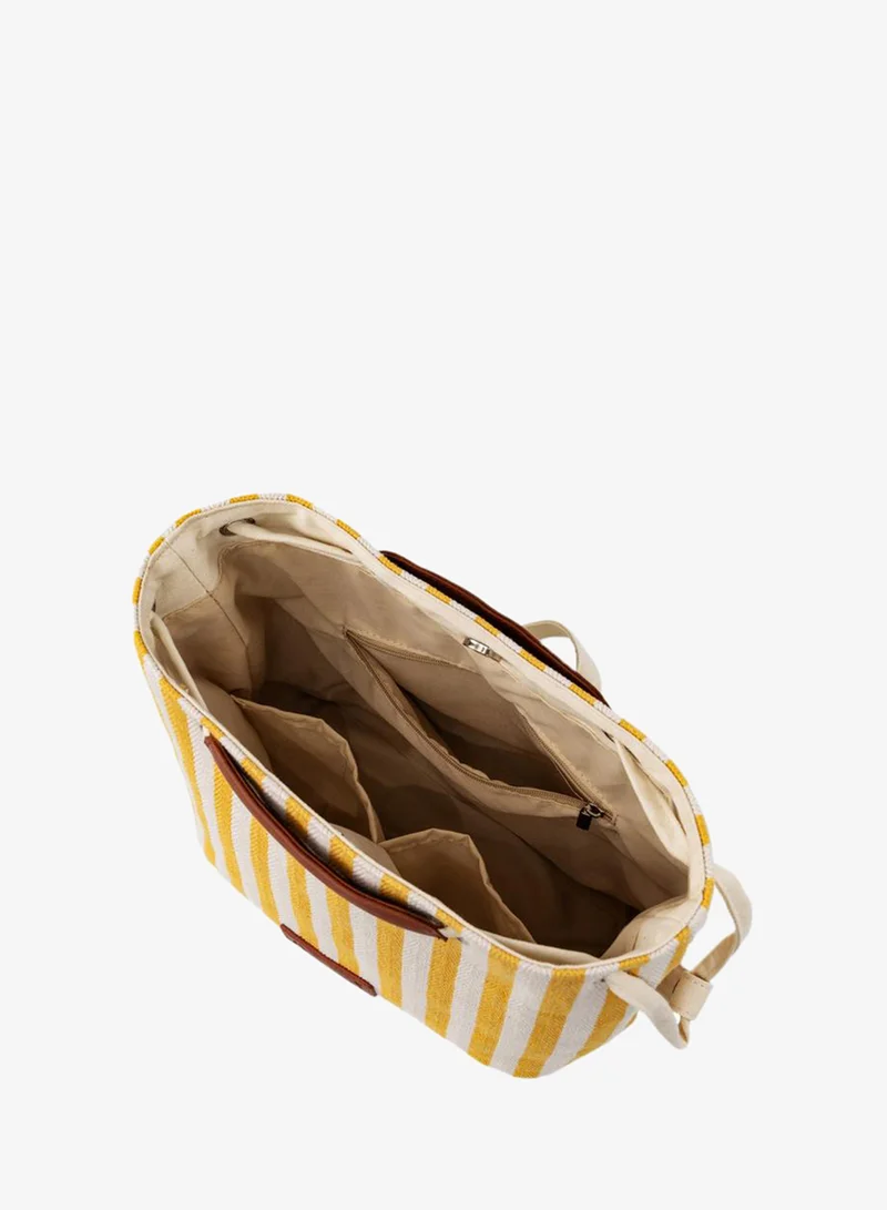 Anemoss Yellow Striped Crossbody Travel Bag