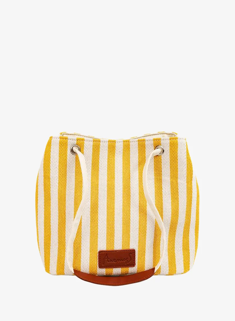 Anemoss Yellow Striped Crossbody Travel Bag