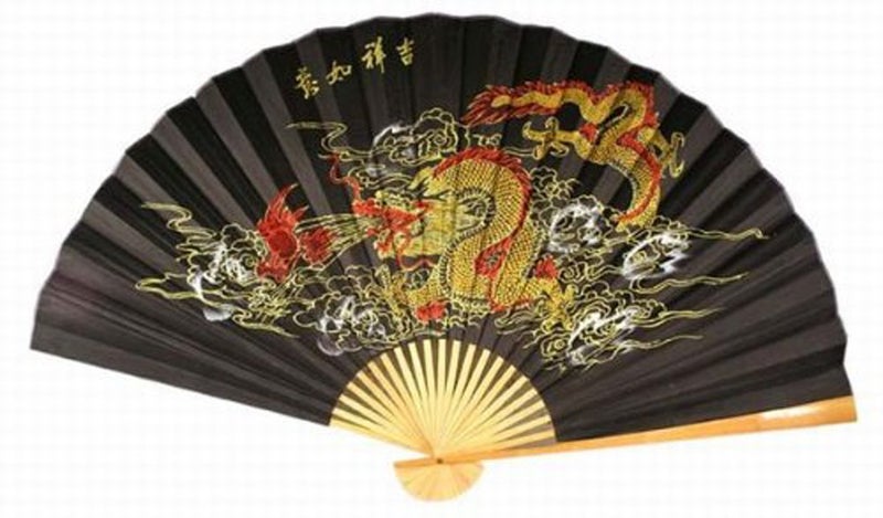 Asian Home Classic 35 Oriental Feng Shui Wall FanBlack Dragon