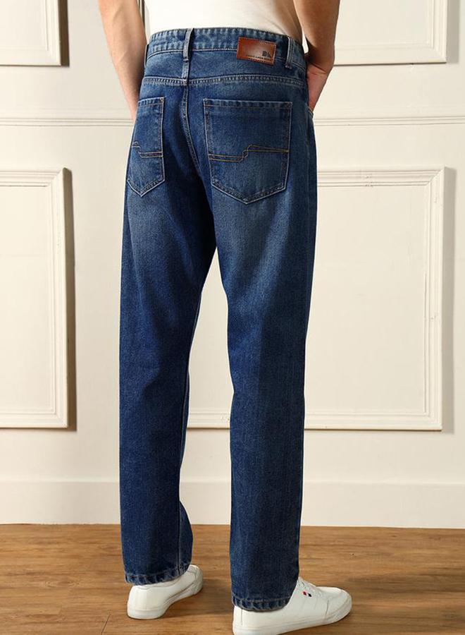 Dennis Lingo Mid Rise Relaxed Fit Light Fade Jeans by Styli - Image 2