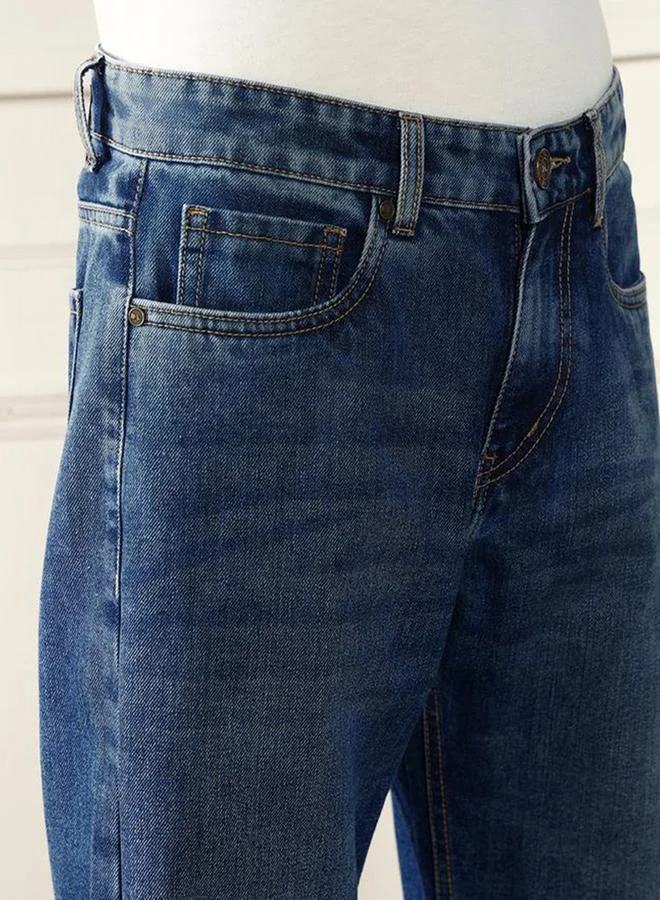 Dennis Lingo Mid Rise Relaxed Fit Light Fade Jeans by Styli