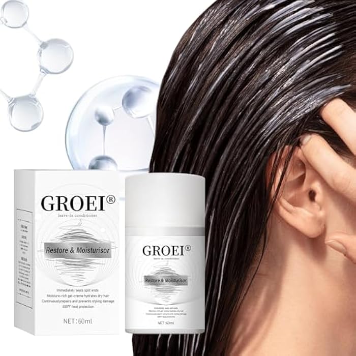 Leave-In Hair Conditioner for Dry & Damaged Hair – No Rinse Deep Moisturizer with Coconut & Almond Oil, Repairs Split Ends (1PC) - Image 3