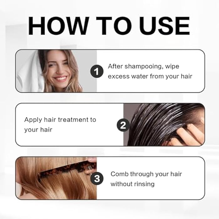 Leave-In Hair Conditioner for Dry & Damaged Hair – No Rinse Deep Moisturizer with Coconut & Almond Oil, Repairs Split Ends (1PC) - Image 5