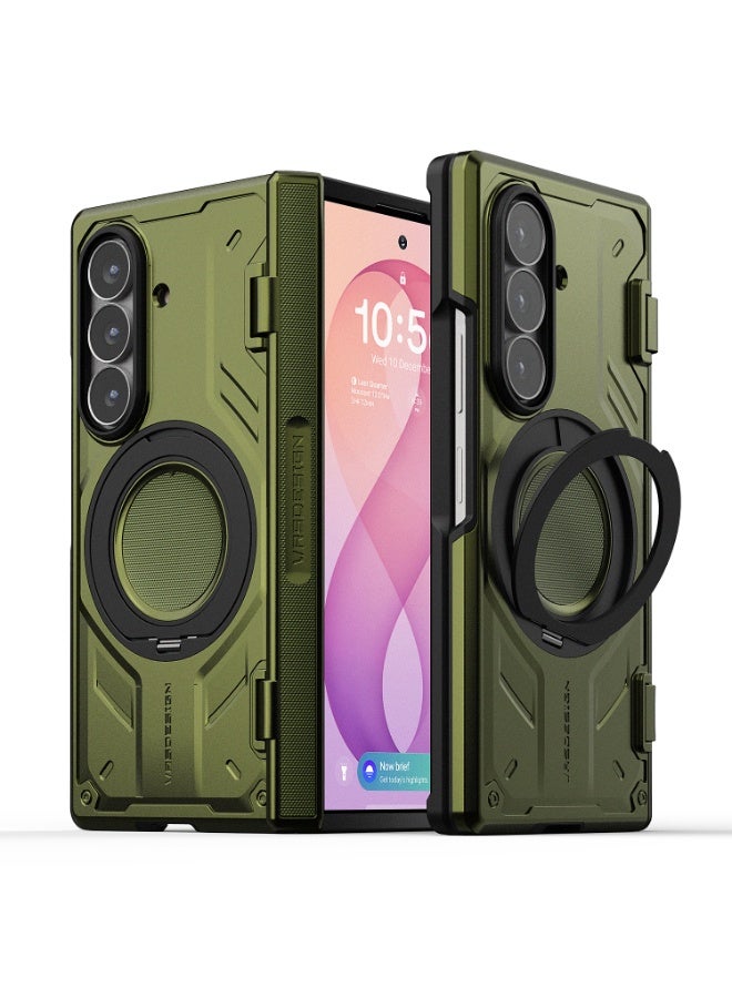 Terra Guard Active Samsung Galaxy Z Fold 8 Ultra Case Cover (MagSafe Compatible) with Rotating Magnetic Stand - Tactical Olive
