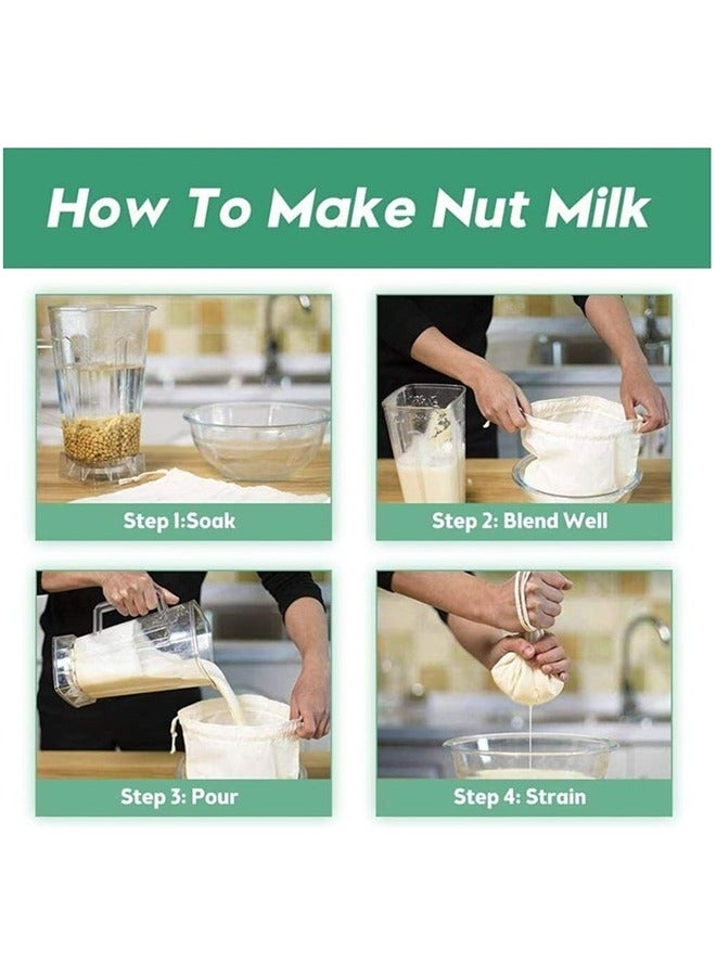 5 PCS Food Grade Nut Milk Filter Bags, 200 Micron 20*30CM Fine Mesh Bag for Straining Milk, Coffee, Juices, Tea  - Image 4