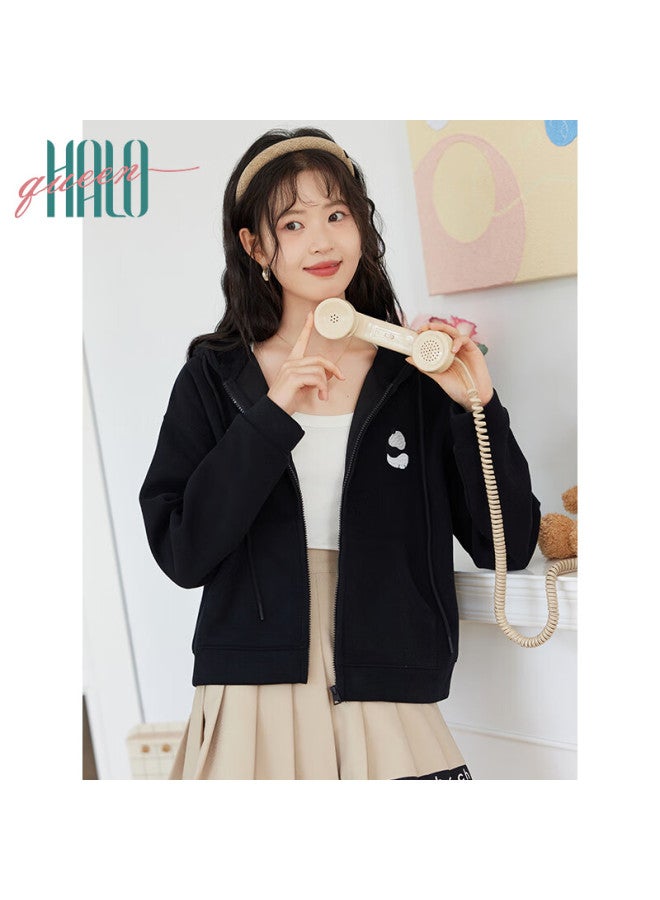 HALOQUEEN Halo Queen Women's Hoodie Jacket, Spring And Autumn Wear, With Pockets, Panda Design, Loose-fitting Casual Outerwear, New Product H143w1008 - Image 2