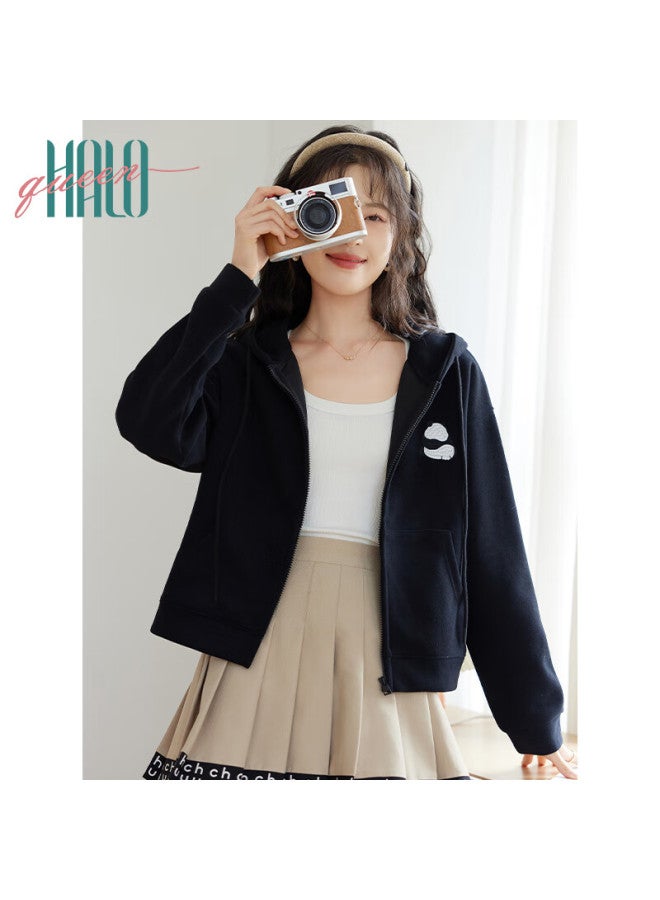 HALOQUEEN Halo Queen Women's Hoodie Jacket, Spring And Autumn Wear, With Pockets, Panda Design, Loose-fitting Casual Outerwear, New Product H143w1008 - Image 4